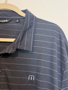 Travis Mathew Men's Marini Stripe Golf Polo Blue Nights Striped Mens Sz 2XL NWT
